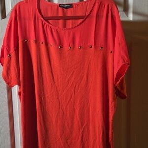 Vibrant Red Studded Women's Blouse